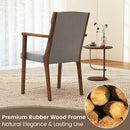 Upholstered Wooden Accent Chairs Set of 2 with High Back and Soft Cushion-Gray