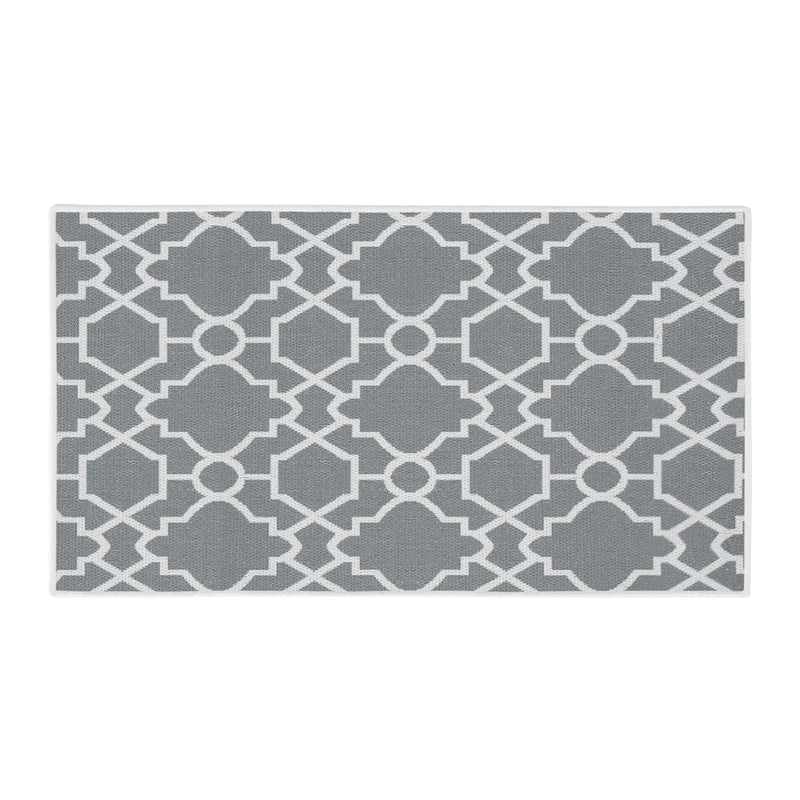 Geometric Graphic Design Multipurpose Floor Mat | 24"x44" | Gray