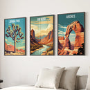 3 Piece USA National Park Art. Big Bend, Arches, Joshua Tree by Wall Art Set