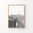 Utah Travel Black White Wall Art Print. Desert Road by Wall Art Set