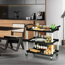 3-Tier Utility Service Cart with Lockable Wheels and Double Handles by LJGDeals