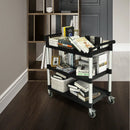 3-Tier Utility Service Cart with Lockable Wheels and Double Handles by LJGDeals