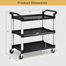 3-Tier Utility Service Cart with Lockable Wheels and Double Handles by LJGDeals