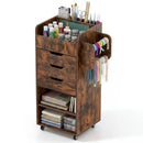 Utility Trolley with Open Shelves and 3 Drawers-White by LJGDeals