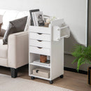 Utility Trolley with Open Shelves and 3 Drawers-White by LJGDeals