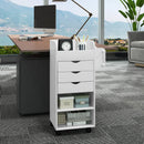 Utility Trolley with Open Shelves and 3 Drawers-White by LJGDeals