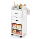 Utility Trolley with Open Shelves and 3 Drawers-White by LJGDeals