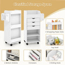 Utility Trolley with Open Shelves and 3 Drawers-White by LJGDeals