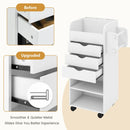 Utility Trolley with Open Shelves and 3 Drawers-White by LJGDeals