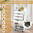 Utility Trolley with Open Shelves and 3 Drawers-White by LJGDeals