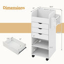 Utility Trolley with Open Shelves and 3 Drawers-White by LJGDeals