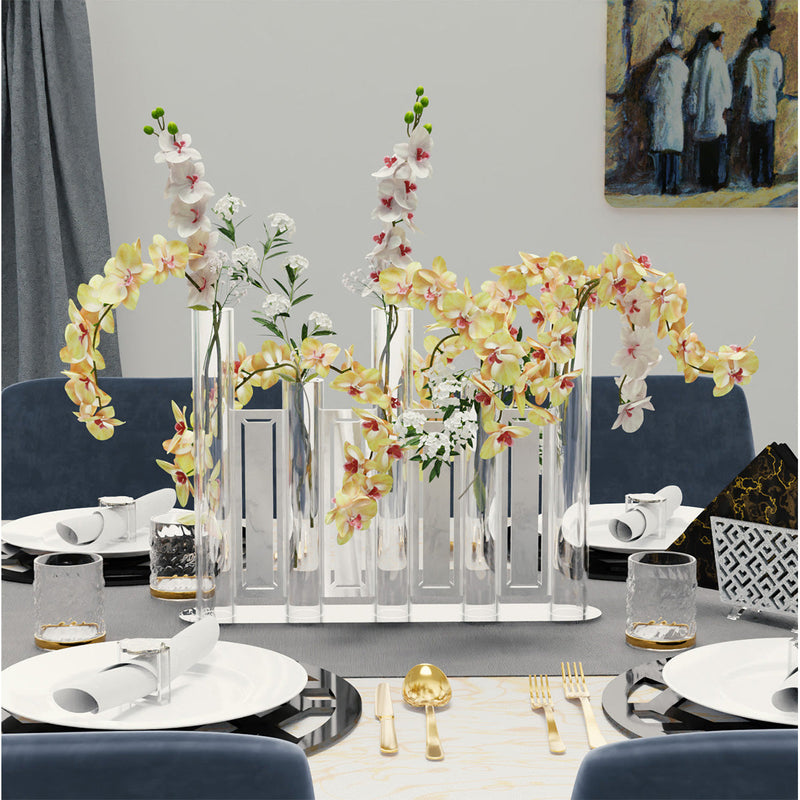 Laser Cut Tube Vase - White Pearl