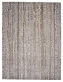 Contemporary Carved Tibetan 9x12 (ivory/gold/gray)