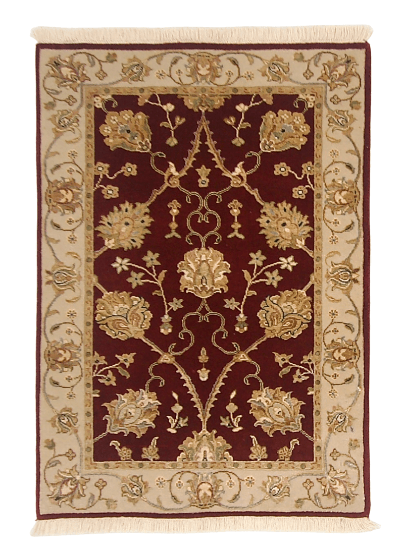 Wool w. silk Kumkapi red/ivo 2x3