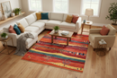 Scenic Afghan Gabbeh (8'03"x9'09") rust/red/dk.green