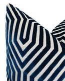 Vanderbilt Velvet Pillow Cover in Navy Blue, Schumacher Textiles