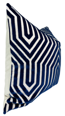 Vanderbilt Velvet Pillow Cover in Navy Blue, Schumacher Textiles