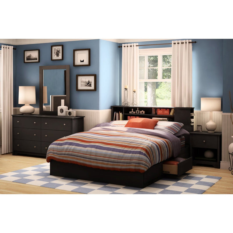Black 6 Drawer Bedroom Dresser with Nickle Metal Knobs Handles, photo 3 of 5