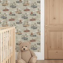Route 66 Kids Safari Wallpaper - Beige Kids Nursery & Playroom