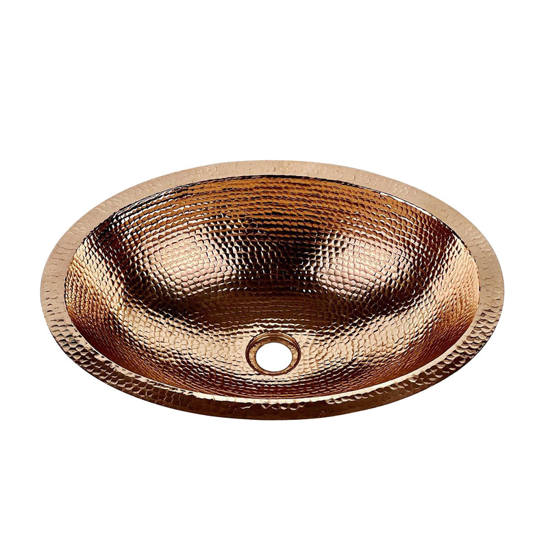 Drop-in Oval Bathroom Copper Vessel Sink Celestia