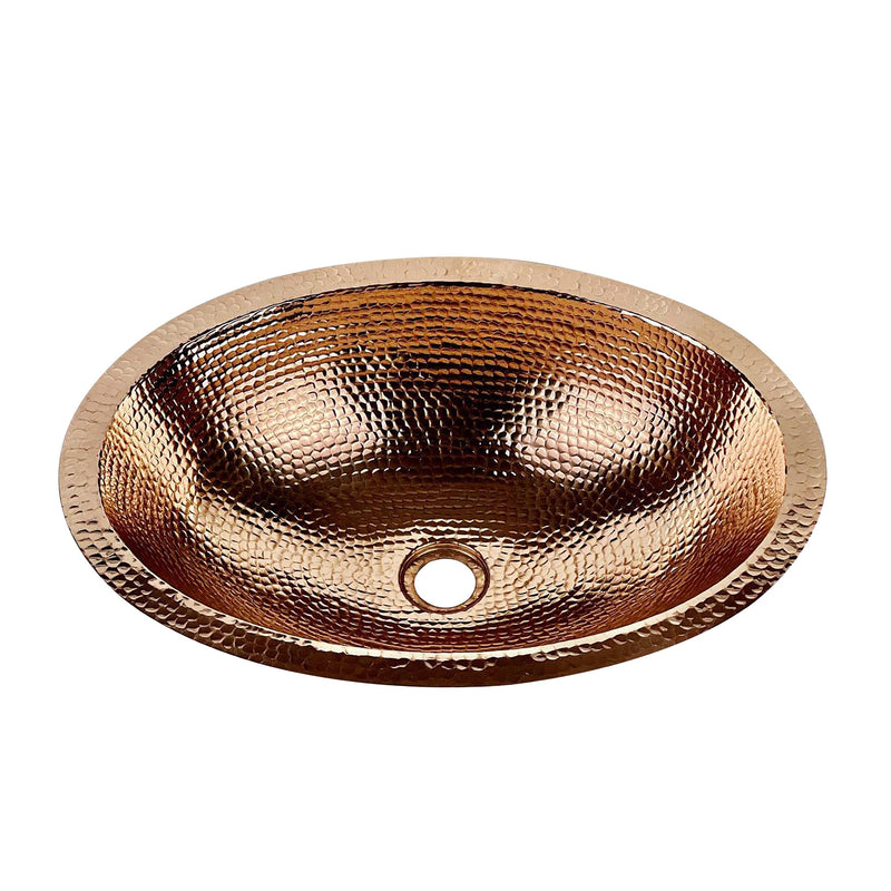 Drop-in Oval Bathroom Copper Vessel Sink Celestia