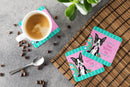Happy Valentine's Day Boston Terrier Coasters - Set of 4 Lightweight Foam, Absorbent Drink Coasters VHA3001FC