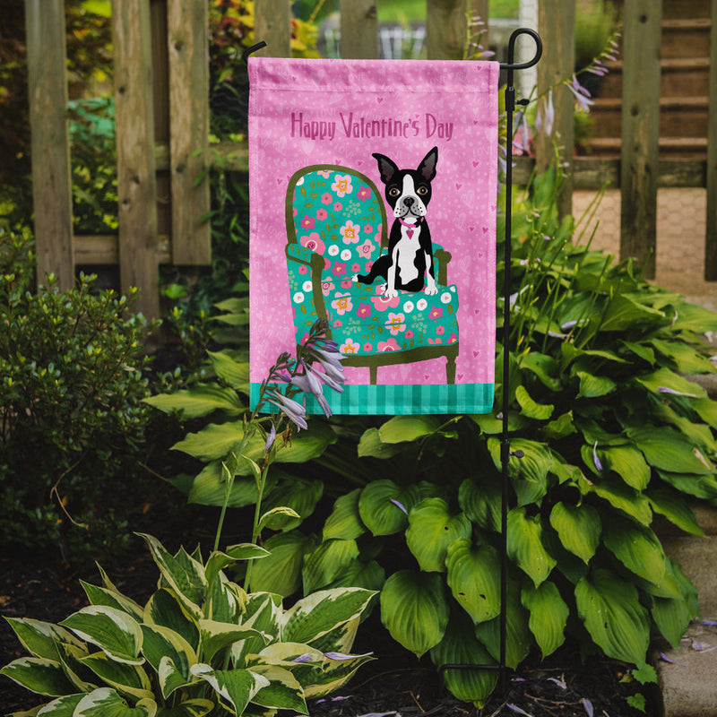 Happy Valentine's Day Boston Terrier Flag Garden Size VHA3001GF