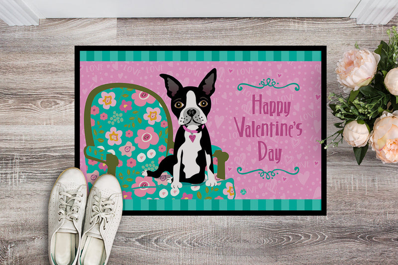 Happy Valentine's Day Boston Terrier Doormat - 18x27 Decorative Floor Mat – Indoor/Outdoor Rug with Artistic Flair