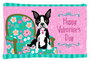 Happy Valentine's Day Boston Terrier Fabric Standard Pillowcase – Artistic Decorative Front, White Back