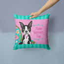 Happy Valentine's Day Boston Terrier Throw Pillow - 14x14 Decorative Pillow – Art for Your Home & Patio VHA3001PW1414