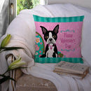Happy Valentine's Day Boston Terrier Throw Pillow - 14x14 Decorative Pillow – Art for Your Home & Patio VHA3001PW1414