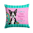 Happy Valentine's Day Boston Terrier Throw Pillow - 14x14 Decorative Pillow – Art for Your Home & Patio VHA3001PW1414