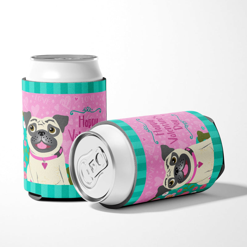 Happy Valentine's Day Pug Can or Bottle Hugger VHA3002CC