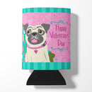 Happy Valentine's Day Pug Can or Bottle Hugger VHA3002CC