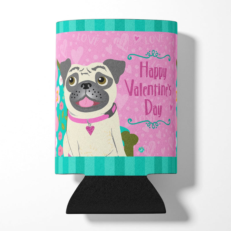 Happy Valentine's Day Pug Can or Bottle Hugger VHA3002CC