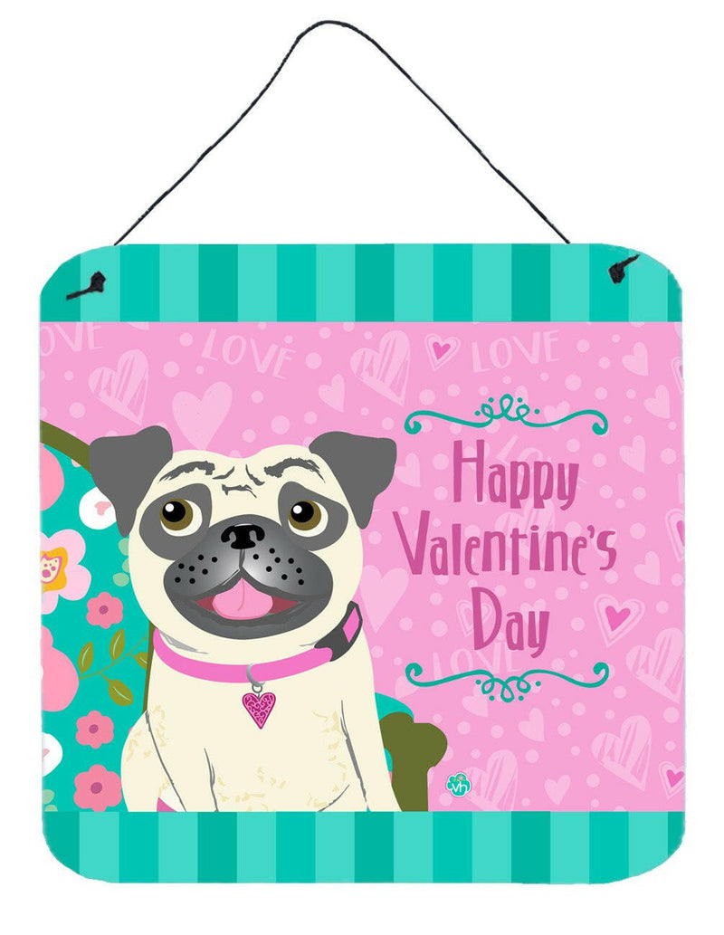 Happy Valentine's Day Pug Wall or Door Hanging Prints VHA3002DS66