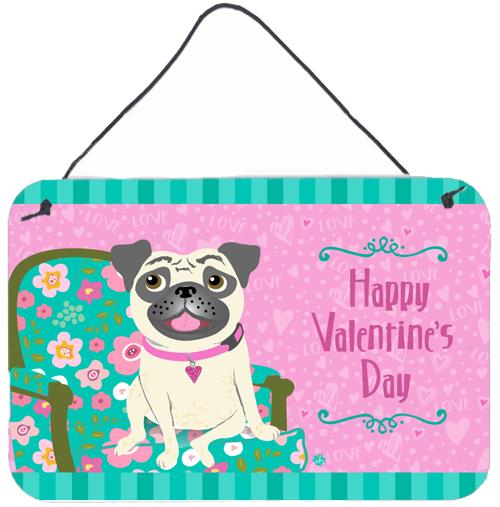 Happy Valentine's Day Pug Wall or Door Hanging Prints VHA3002DS812