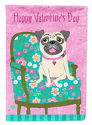 Happy Valentine's Day Pug Garden Flag - Outdoor Decorative Yard Flag VHA3002GF