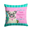 Happy Valentine's Day Pug Throw Pillow - 14x14 Decorative Pillow – Art for Your Home & Patio VHA3002PW1414
