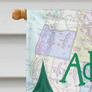 Let's Adventure Glamping Trailer House Flag 28x40 Porch Sleeve Pole Decorative Outside Yard Banner Artwork Wall Hanging, Polyester