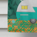 Let's Adventure Glamping Trailer House Flag 28x40 Porch Sleeve Pole Decorative Outside Yard Banner Artwork Wall Hanging, Polyester