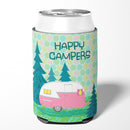 Happy Campers Glamping Trailer Can or Bottle Hugger Cooler Sleeve for Standard 12 oz Cans, Insulated Foam Beer & Soda Can Hugger Reusable