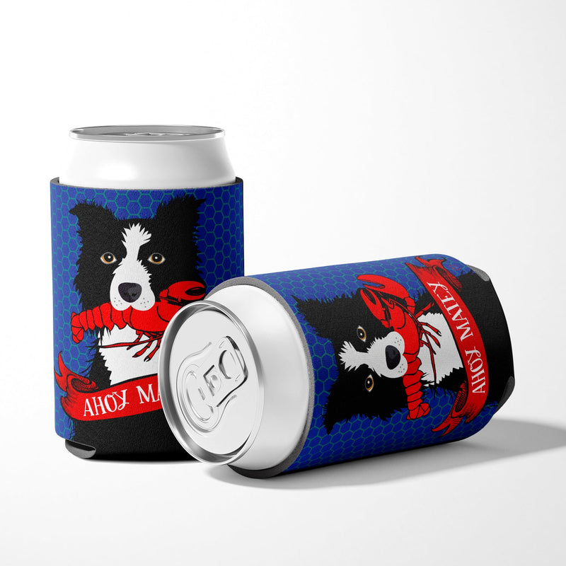 Ahoy Matey Nautical Border Collie Can or Bottle Hugger VHA3011CC