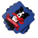 Ahoy Matey Nautical Border Collie Coasters - Set of 4 Lightweight Foam, Absorbent Drink Coasters VHA3011FC