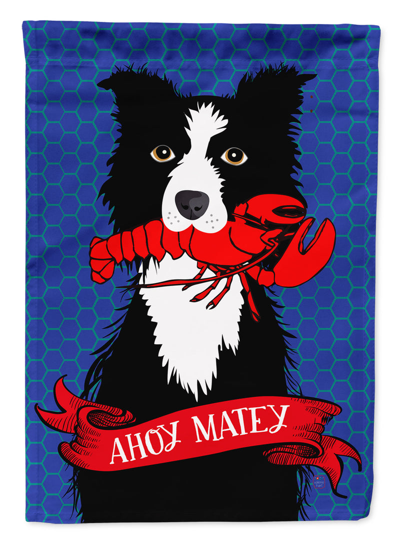 Ahoy Matey Nautical Border Collie Flag Garden Size VHA3011GF