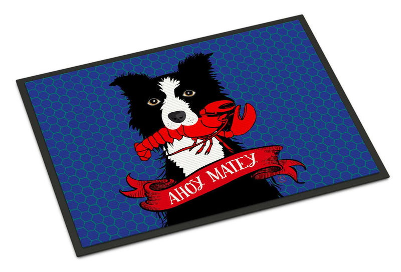 Ahoy Matey Nautical Border Collie Doormat - 24x36 Decorative Floor Mat – Indoor/Outdoor Rug with Artistic Flair VHA3011JMAT