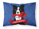 Ahoy Matey Nautical Border Collie Fabric Standard Pillowcase – Artistic Decorative Front, White Back VHA3011PILLOWCASE