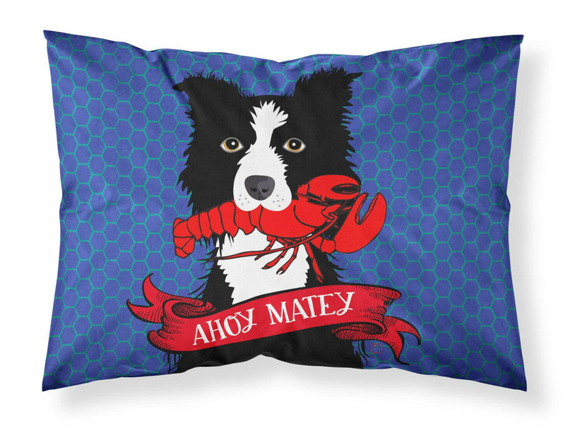 Ahoy Matey Nautical Border Collie Fabric Standard Pillowcase VHA3011PILLOWCASE