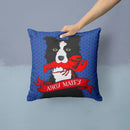 Ahoy Matey Nautical Border Collie Throw Pillow - 14x14 Decorative Pillow – Art for Your Home & Patio VHA3011PW1414