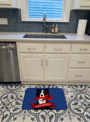 Ahoy Matey Nautical Border Collie Machine Washable Memory Foam Mat VHA3011RUG